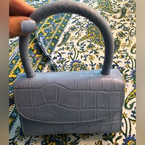 By Far mini bag in croc blue